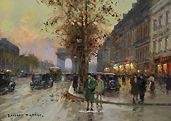 Les Champs-Elysees et l\'Arc de Triomphe - Edouard Léon Cortès