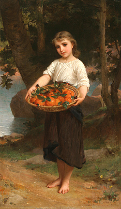Girl with Basket of Oranges - Munier, Emile