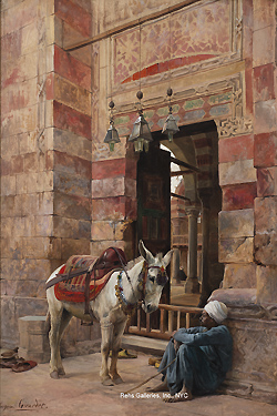 Outside the Mosque - Eugene Alexis Girardet