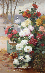 Chrysanthemums - Cauchois, Eugene Henri