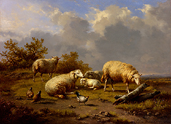 Sheep and Poultry in a Landscape - Verboeckhoven, Eugene J.