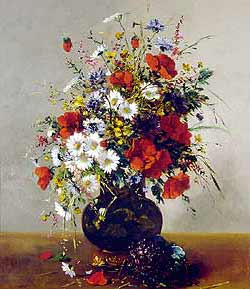 Daisies, Poppies and Cornflowers - Cauchois, Eugene Henri