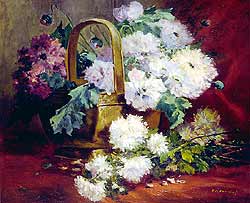 Still Life of Flowers in a Basket - Cauchois, Eugene Henri