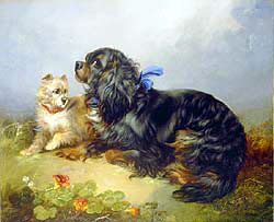 King Charles Spaniel and a Terrier - Armfield, George