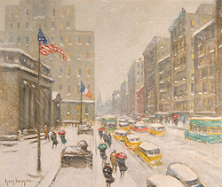 Winter on the Avenue at 42nd Street - Wiggins, Guy Carleton