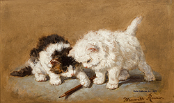 Cats with a Pencil - Ronner-Knip, Henriette