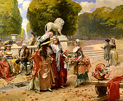 The Flower Seller, Tuileries - Lesur, Henry Victor