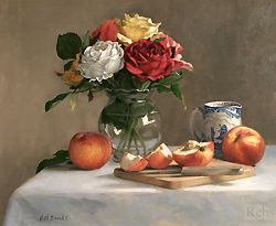 Roses and White Peaches