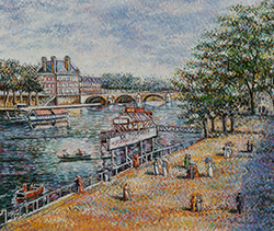 Bateau mouche sur la Seine - Hugues Claude Pissarro
