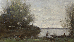 Le pêcheur et le batelier - Corot Jean Baptiste Camille
