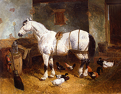 Horse and Poultry in a Barn - Herring, Jr., John F.