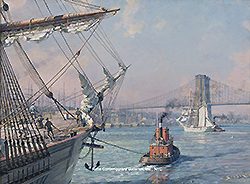 New York Arrival in the East River - Stobart, John