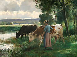Les Vaches a l\'Abreuvoir - Dupré Julien