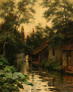 Cottages Along the River - Knight, Louis Aston