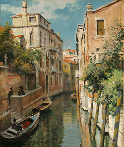 A Canal in Venice - Knight, Louis Aston