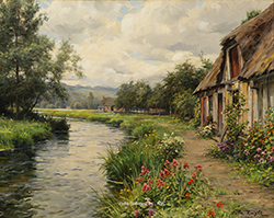 A Cottage in the Meadow - Knight Louis Aston