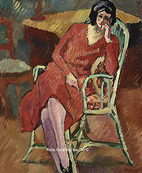 Femme a la Robe Rouge (La Penseuse) - Louis Valtat