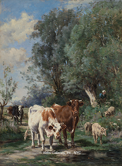 Vaches et les moutons par l\'eau - Marie Dieterle