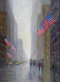 Rainy Day Flags, New York City - Daly Mark