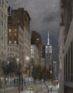 Empire Evening - View from top steps of the Salmagundi Club, 5th and 12th - Mark Daly