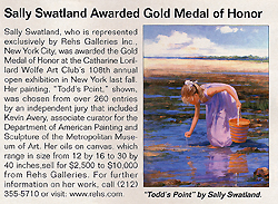 News clipping from Art World News, January 2005. - Sally Swatland