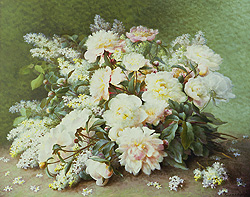 Peonies and Lilacs - Longpre, Raoul de
