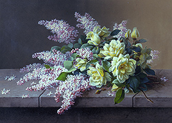 Still Life of Roses & Lilacs - Longpre, Raoul de