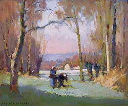 Gathering Twigs in Winter - Cortès Edouard Léon