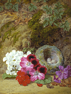 Still Life of Flowers with Bird\'s Nest - Worsey, Thomas
