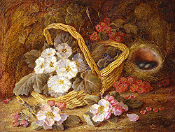 Basket of Flowers and Bird\'s Nest - Clare, Vincent