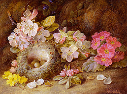 Still Life of Flowers with Bird\'s Nest - Clare, Vincent