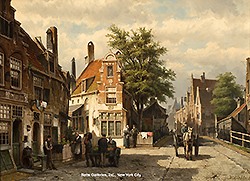 A Busy Street in Summer, Enkhuizen - Koekkoek, Willem