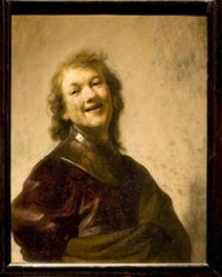 Portrait of a laughing man by Rembrandt - Getty Museum