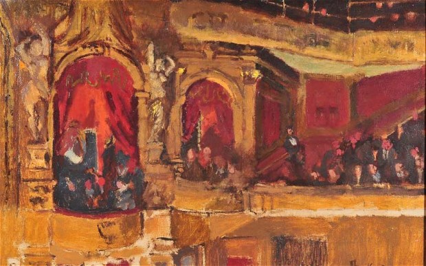 A study of an interior of a theater