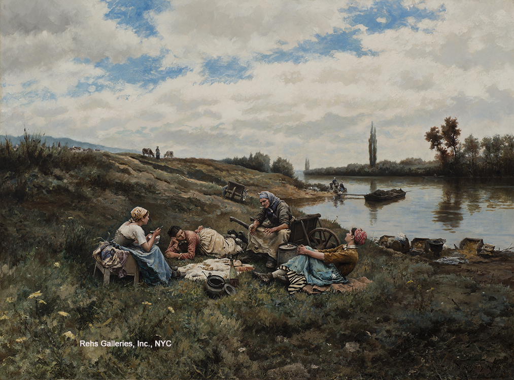 Daniel Ridgway Knight's "Après un dejeuner, bords de la Seine" (1881)