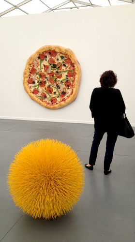 image of a pizza pie and ball