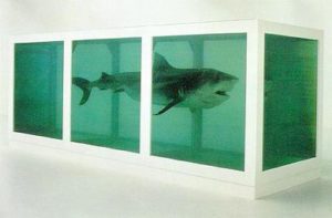 a shark in a tank by Damien Hirst