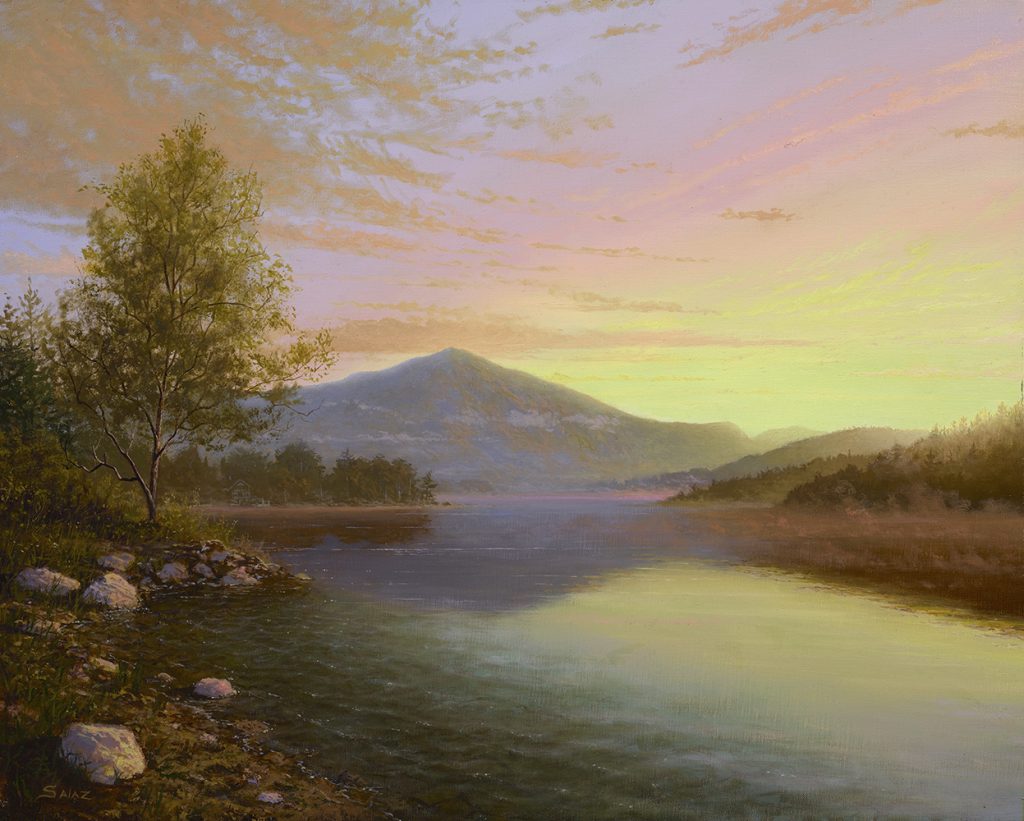 Sunrise Over Lake Placid Painting by Ken Salaz