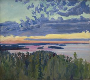 Akseli Gallen-Kallela's View over a Lake at Sunset 