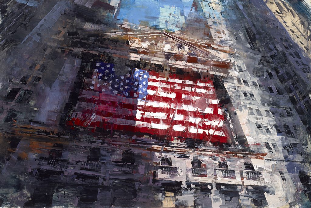 NYSE Red, White, and Blue Painting by Mark Lague