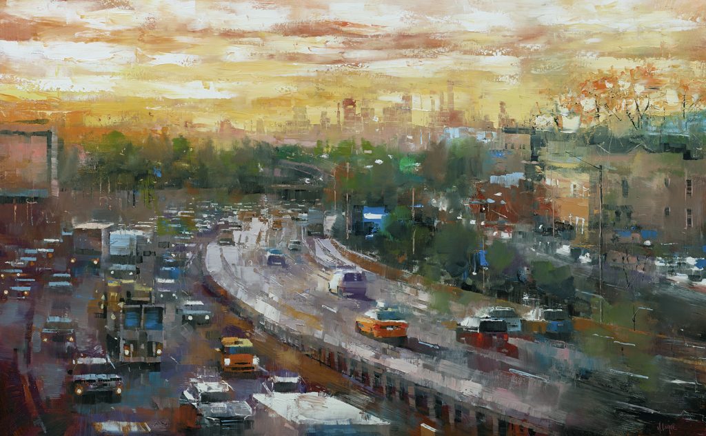 New York City Skyline oil painting by Mark Lague