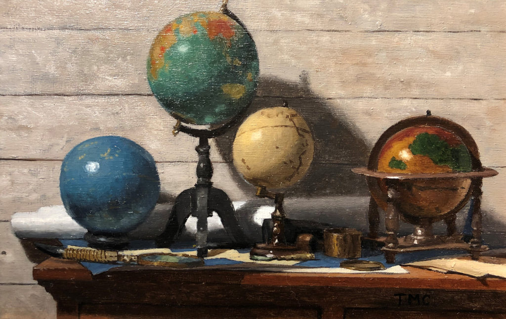 Globe Study oil on canvas painting by Todd M. Casey