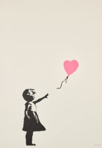 Banksy's Girl With Balloon (Pink). Photo: Sotheby's