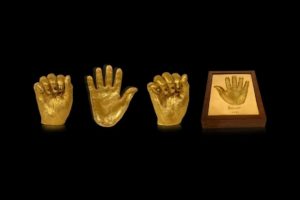 Nelson Mandela Gold Hands Sculptures