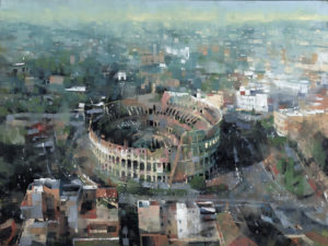 Colosseum Vista Oil on panel art by Mark Lague