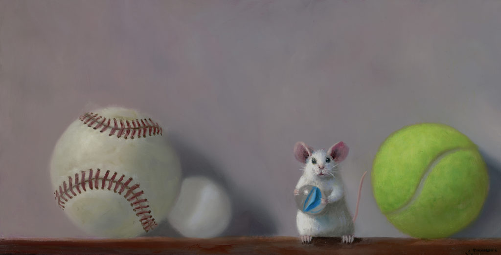  Play Ball<br />Oil on panel<br /> 6 x 12 inches<br /> Signed<br /> <s>$1,800</s><br /> $1,440