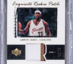 2003-04-Upper-Deck-Exquisite-Rookie-Auto-Patch-Parallel-LeBron-James-BGS-9-5-Goldin-July-2020