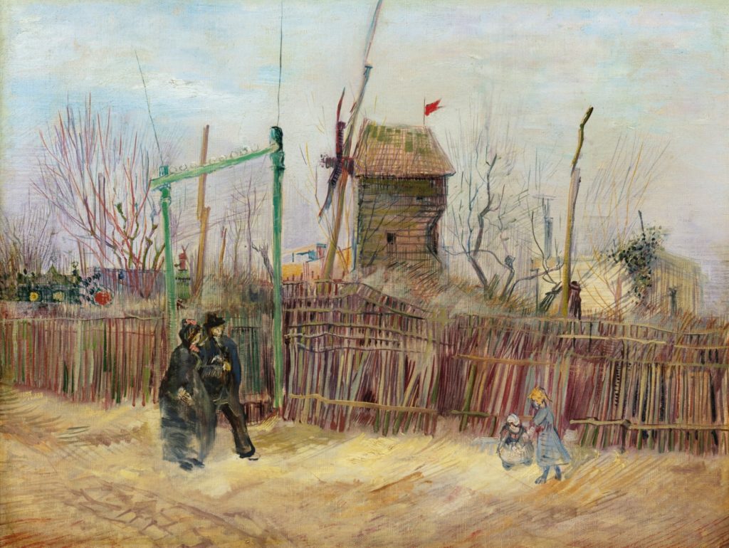 landscape with people and a windmill