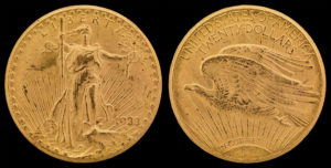 United States Double Eagle twenty dollar gold coin minted in 1933