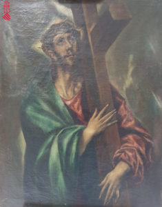 christ carrying a cross - art crime